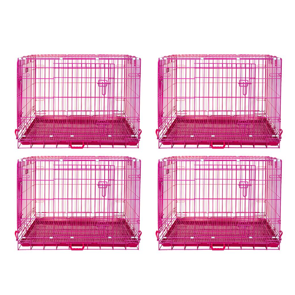 24-42" Collapsible Pink Dog Crate RED24-42
