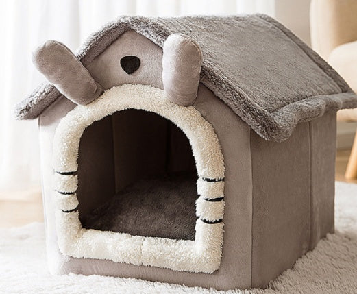 Foldable Dog House Bed Winter Dog Villa Sleep Kennel Removable Nest Warm Enclosed Cave Sofa Pets Supplies