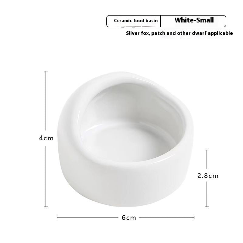 Simple Ceramic Hamster Small Size Food Basin Chipmunk