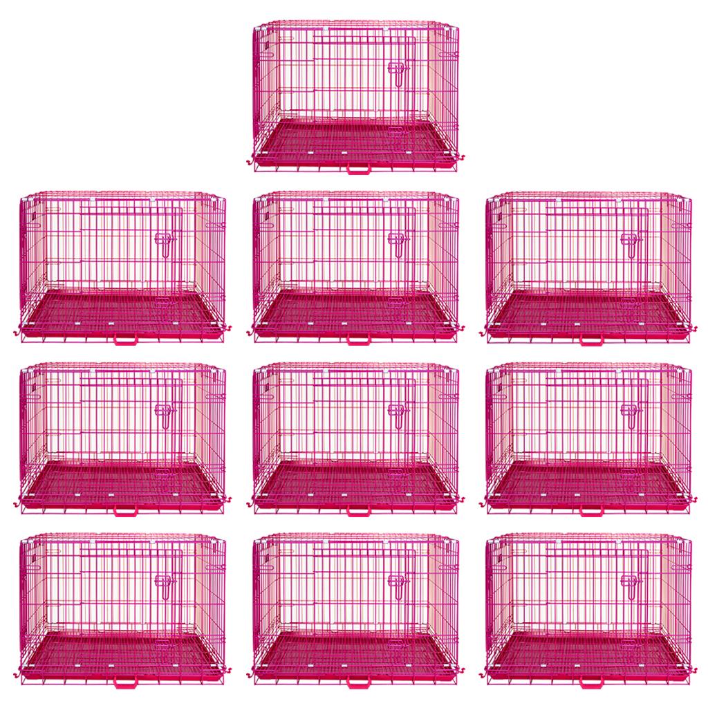 24-42" Collapsible Pink Dog Crate RED24-42
