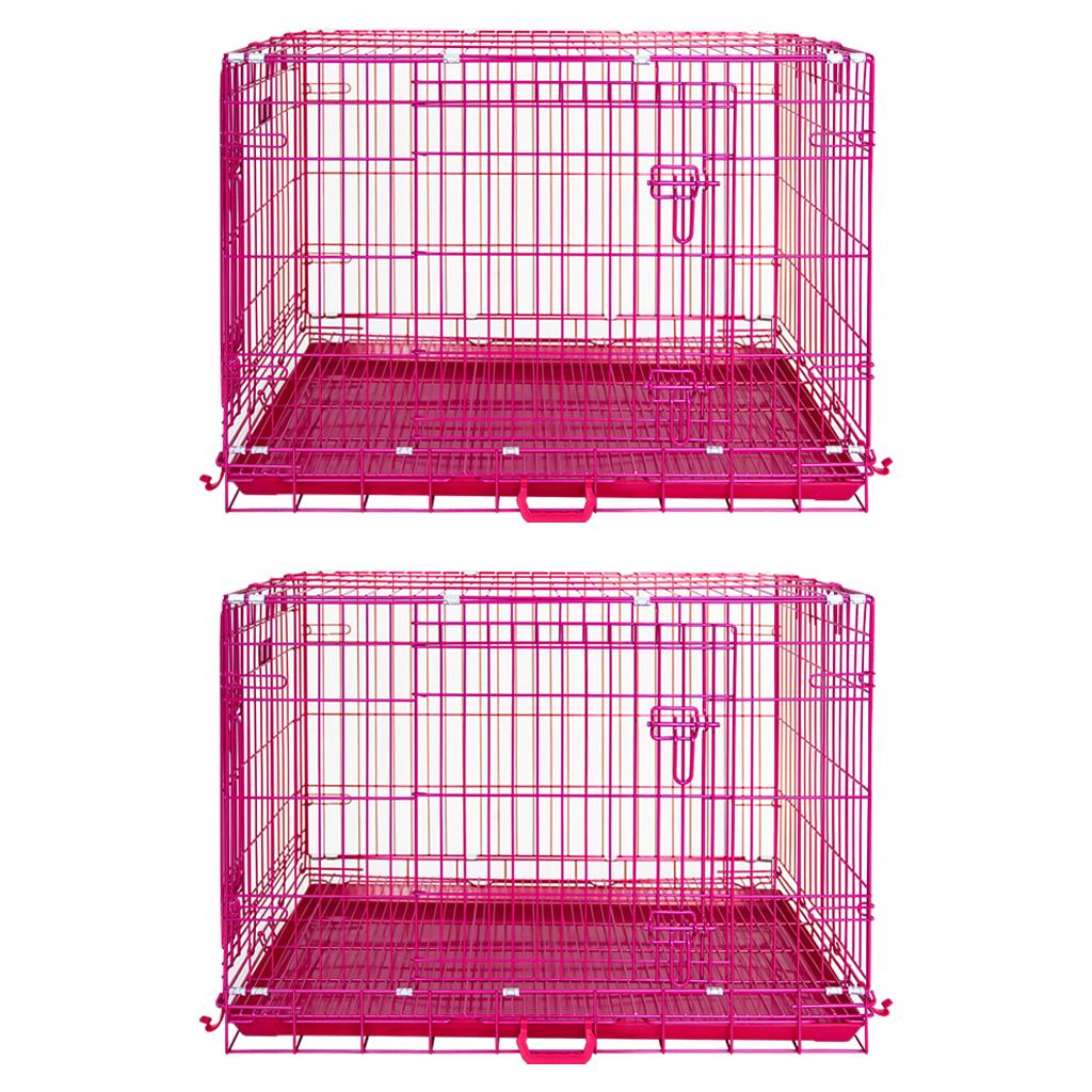 24-42" Collapsible Pink Dog Crate RED24-42