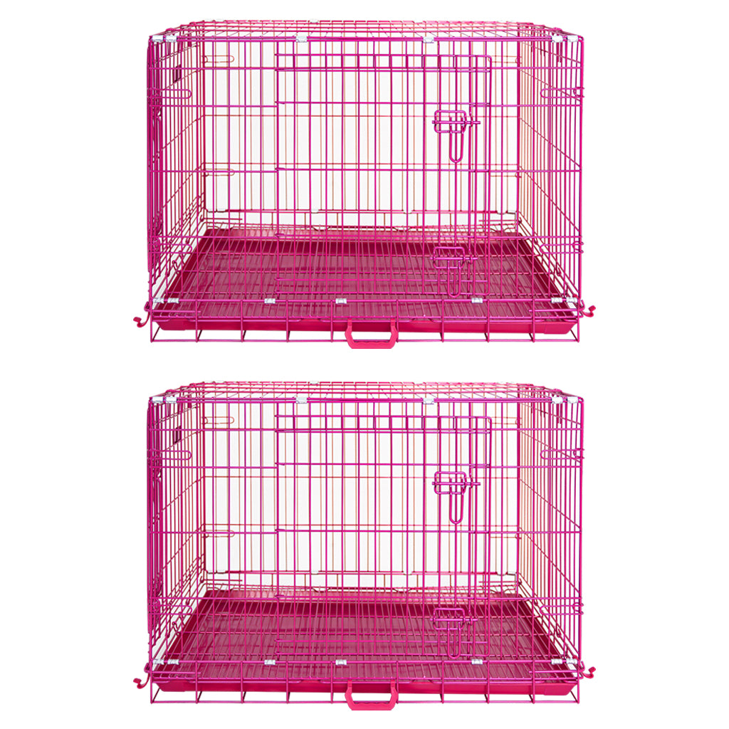 24-42" Collapsible Pink Dog Crate RED24-42