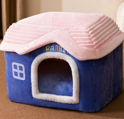 Foldable Dog House Bed Winter Dog Villa Sleep Kennel Removable Nest Warm Enclosed Cave Sofa Pets Supplies