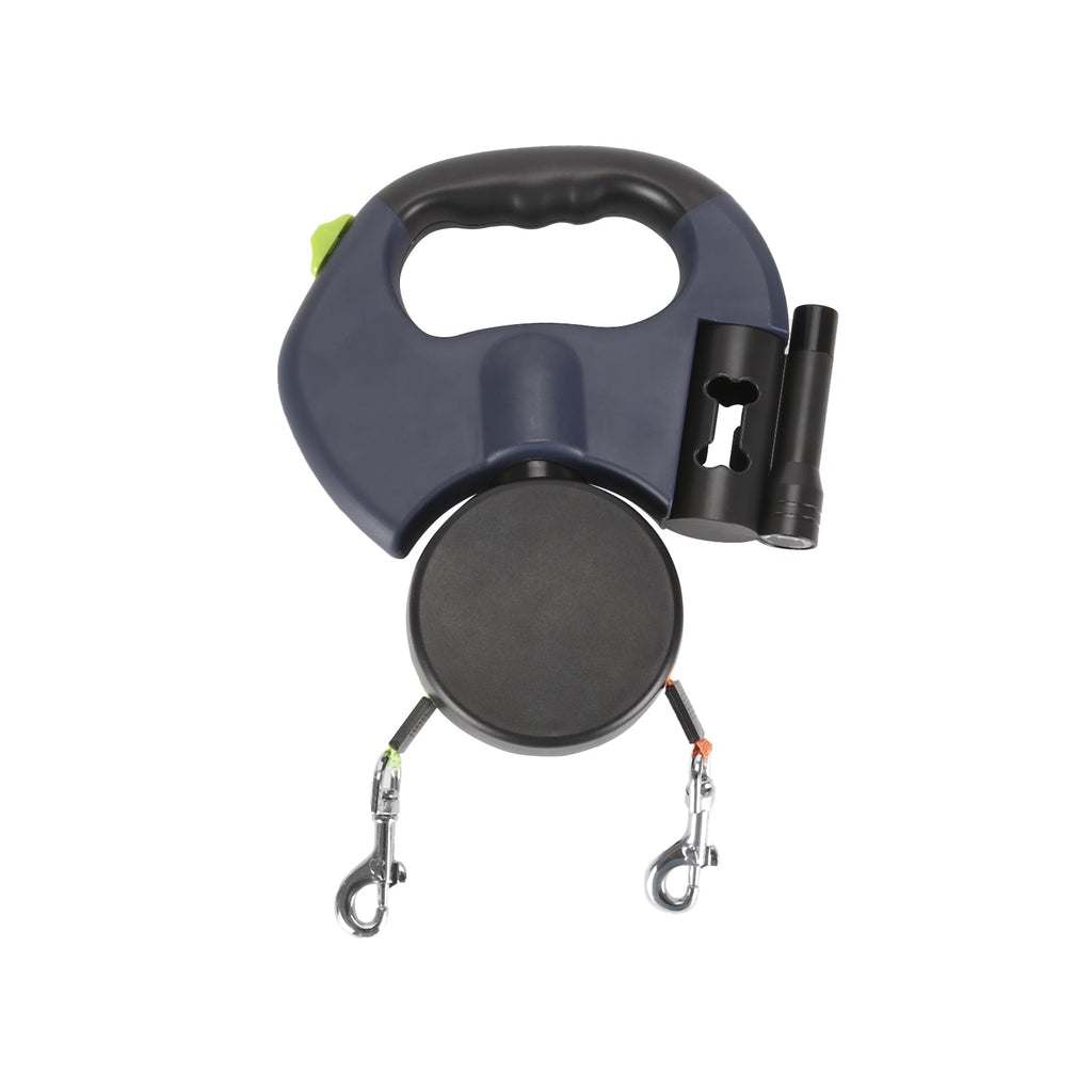 Retractable Dual Double Pet Rope Leash Tangle Free Walk For Two Dogs