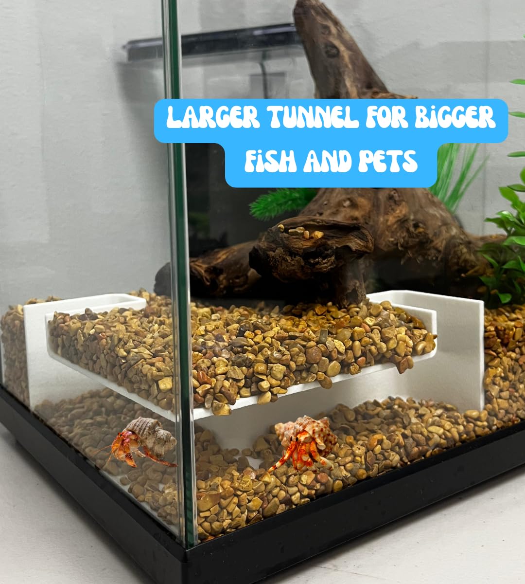 Chatelet Aquarium Underground XL Corner Tunnel | Fish & Shrimp Hideout for Aquariums | Unique Underground Viewing Tunnel | Made in USA