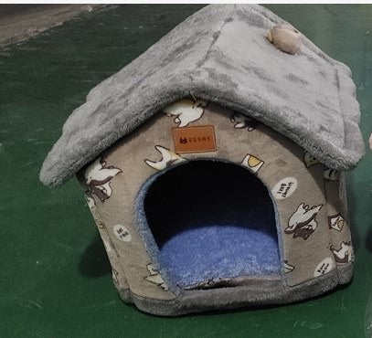 Foldable Dog House Bed Winter Dog Villa Sleep Kennel Removable Nest Warm Enclosed Cave Sofa Pets Supplies