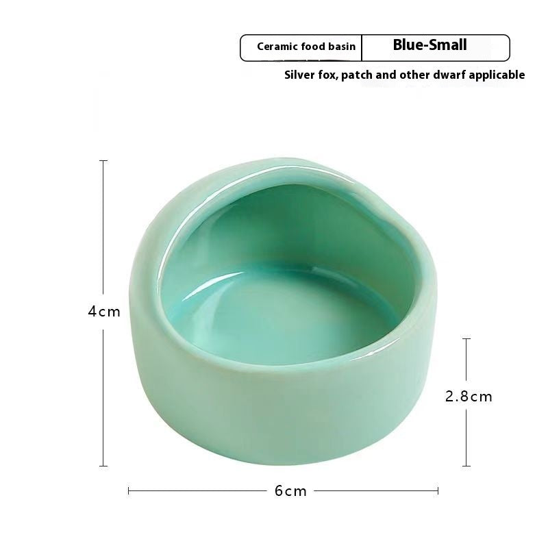 Simple Ceramic Hamster Small Size Food Basin Chipmunk