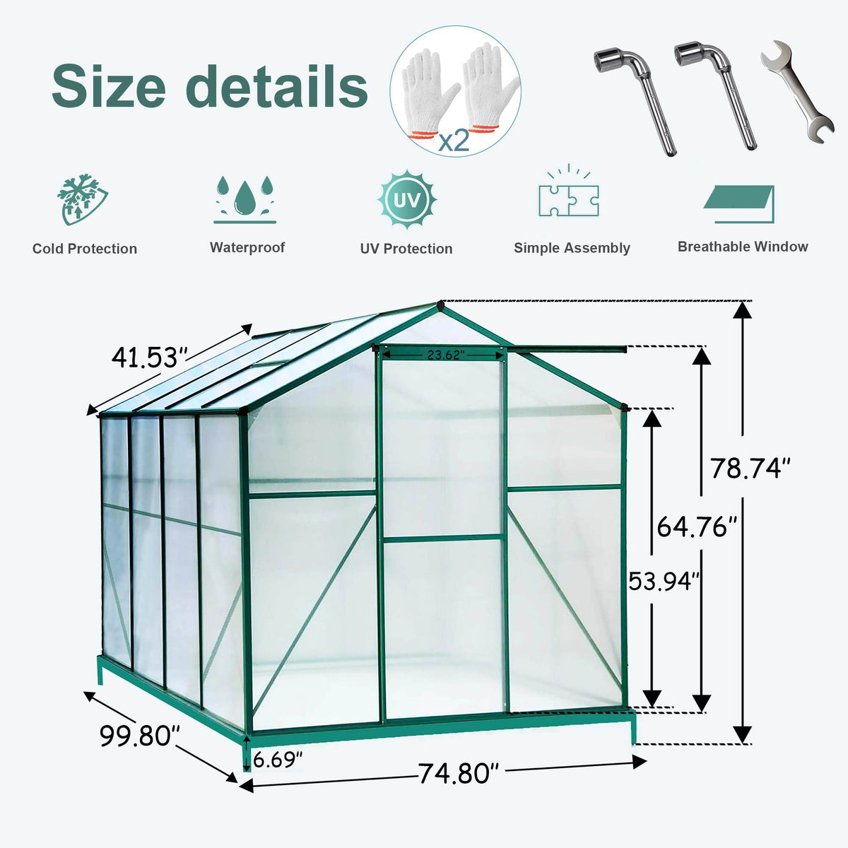 Educational 6' x 8' Polycarbonate Greenhouse Instructional Size 48 square feet– Hands-On Plant Science, STEM, Agriculture &amp; 4-H Gardening
