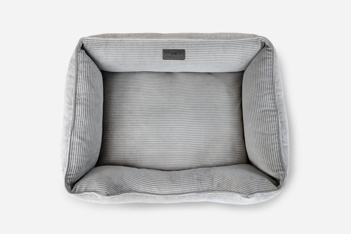 Chester & Lee | Fancy Corduroy Sleeper Dog Bed Gray