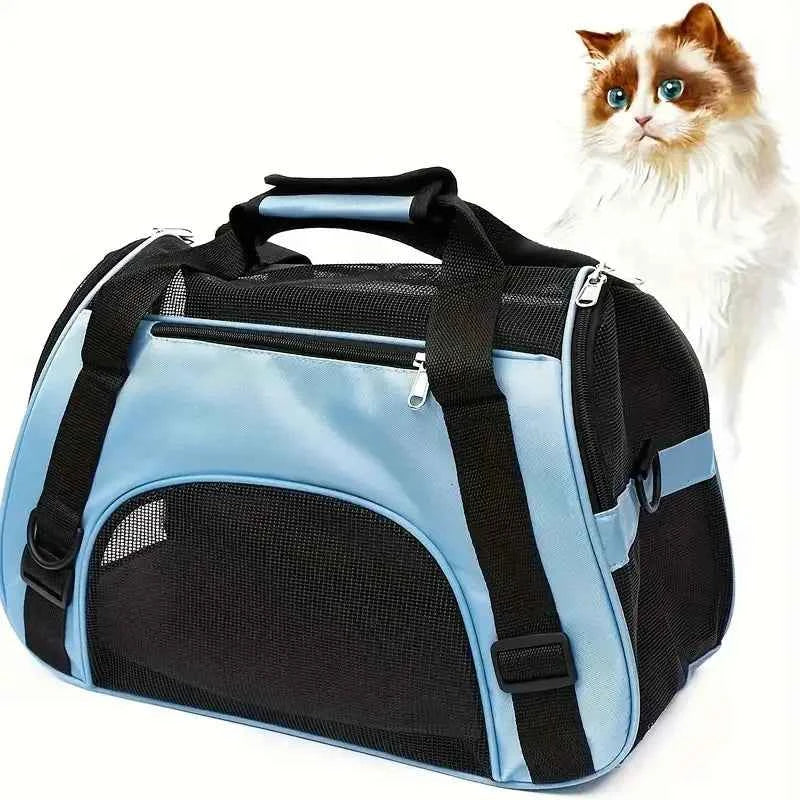 Portable Cat Travel Carrier – Breathable Mesh Pet Handbag
