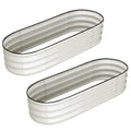 2 Pcs 4.5x2x1ft Oval Raised Garden Bed, Galvanized Raised Beds,Open-Ended Base