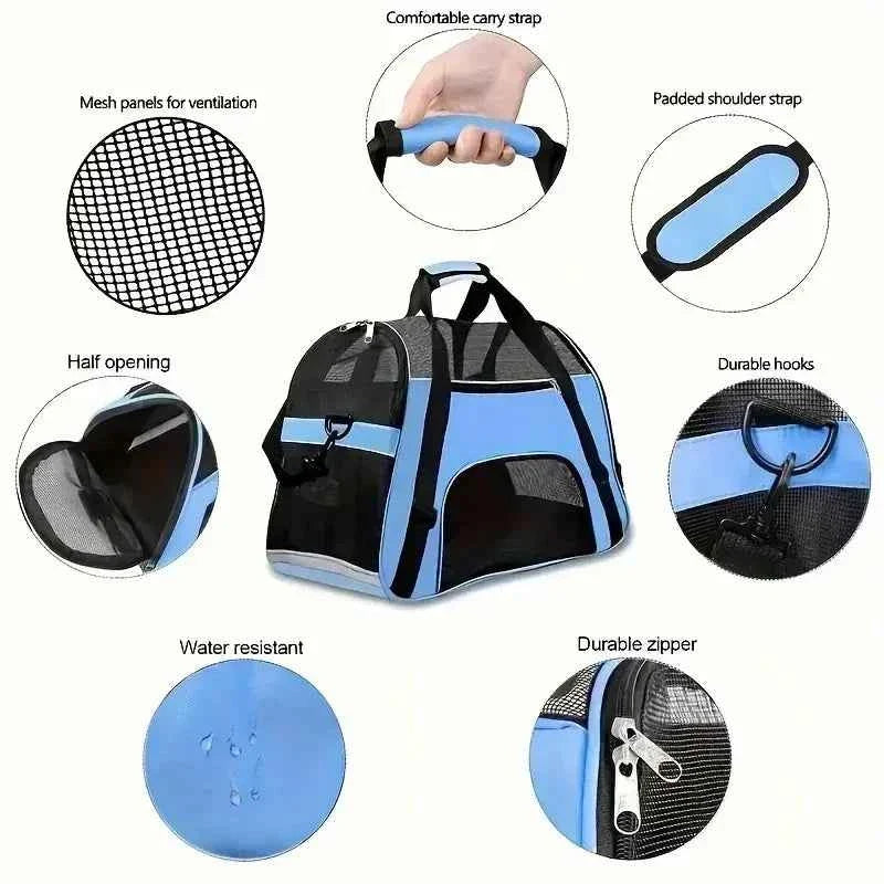 Portable Cat Travel Carrier – Breathable Mesh Pet Handbag