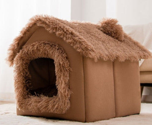 Foldable Dog House Bed Winter Dog Villa Sleep Kennel Removable Nest Warm Enclosed Cave Sofa Pets Supplies