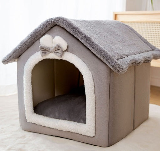 Foldable Dog House Bed Winter Dog Villa Sleep Kennel Removable Nest Warm Enclosed Cave Sofa Pets Supplies