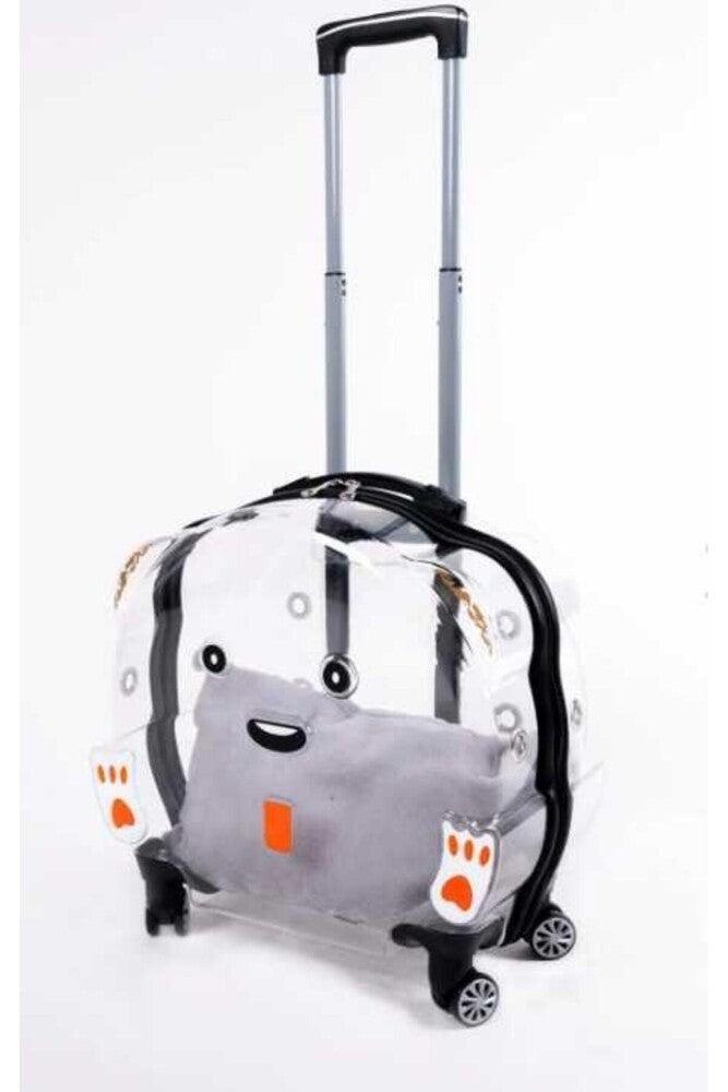 Pet Pretty Clear Rolling Pet Carrier for Cats