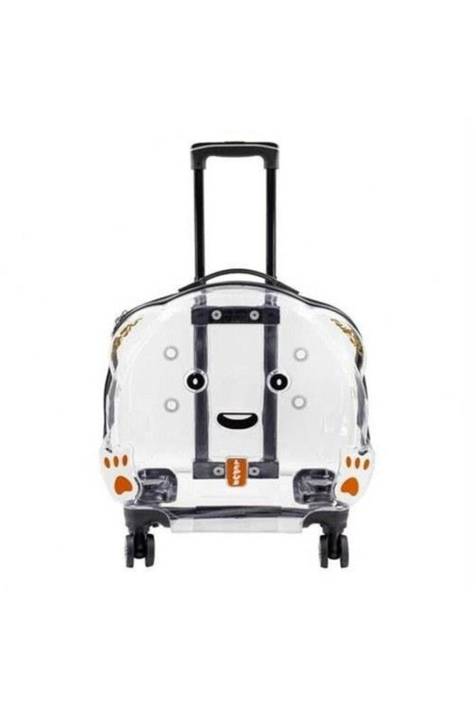 Pet Pretty Clear Rolling Pet Carrier for Cats