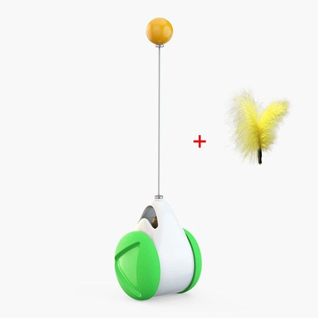 Swing Toys for Cats Kitten Interactive Balance Car Cat Chasing Toy With Catnip Funny Pet Products Indoor Cats Chaser Toys with Feather Catnip Ball Balanced Exercise Wheel Toy for Cats Chasing Hunting Playing