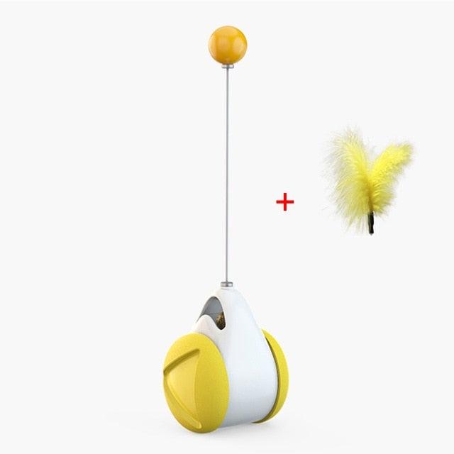 Swing Toys for Cats Kitten Interactive Balance Car Cat Chasing Toy With Catnip Funny Pet Products Indoor Cats Chaser Toys with Feather Catnip Ball Balanced Exercise Wheel Toy for Cats Chasing Hunting Playing